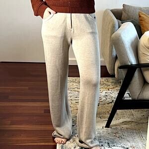 Aya Muse Lumen knitted straight pants size M beige New